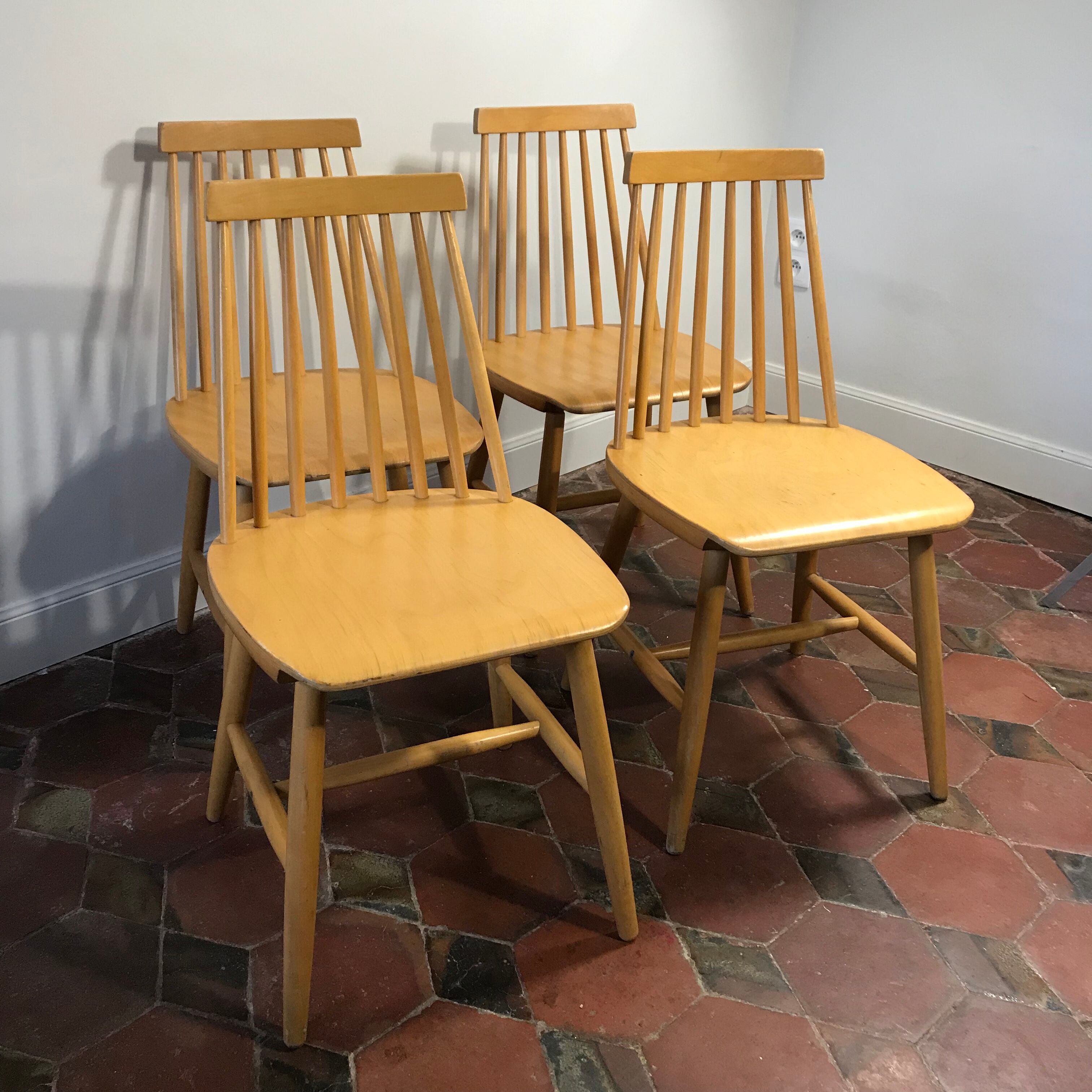 Lot de 4 chaises  1960-70 modèle Tellus IKEA vintage