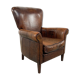 Vintage dark sheep leather club chair Achterdijk