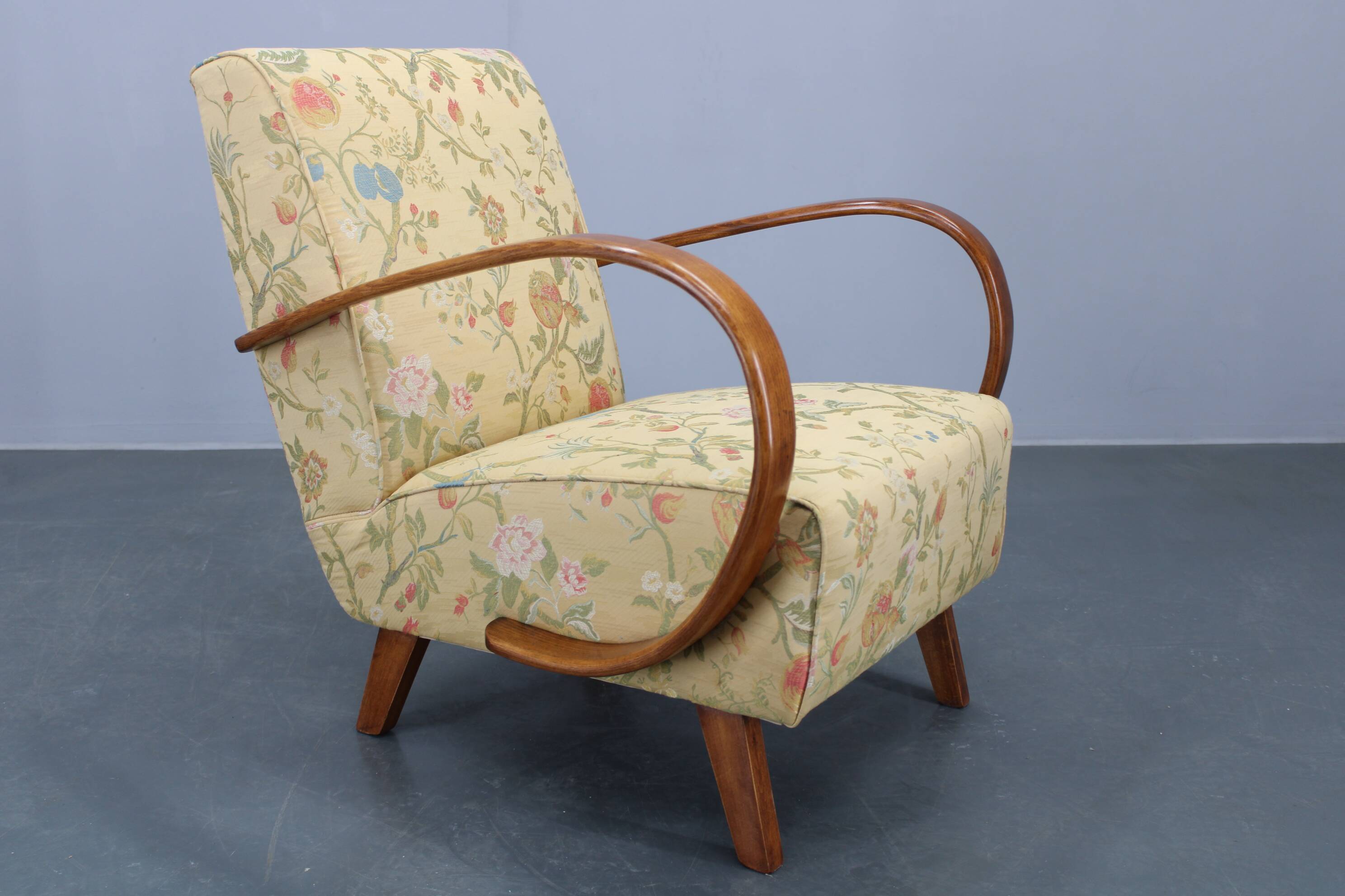 1950s Refurbished Jindrich Halabala  Armchair, Czechoslovakia