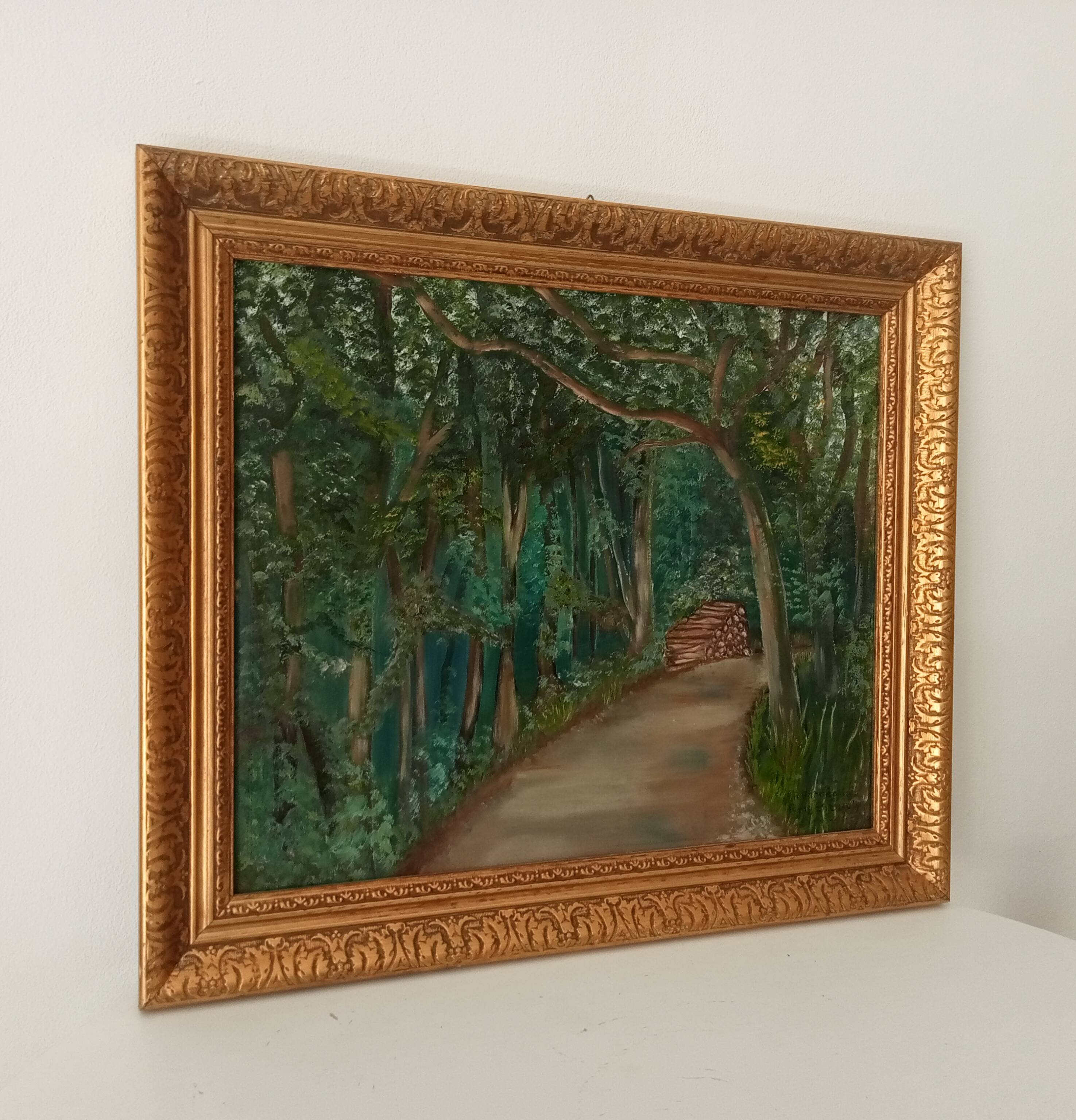 Oil painting by René Férréol Ringenbach "Chailluz Forest"
