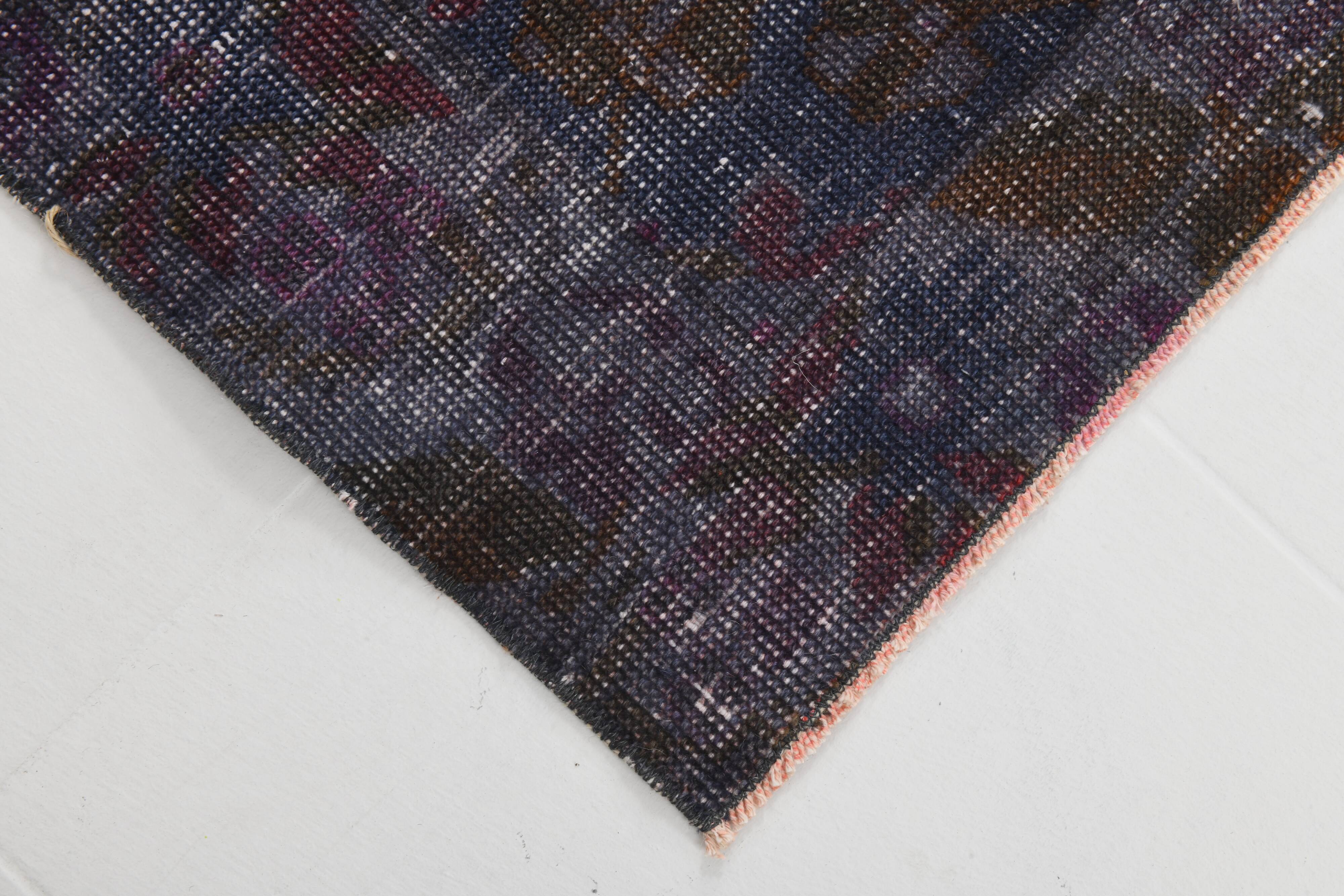 4x7 Burgundy & Blue Oriental Classic Turkish Vintage Rug, 136x230Cm