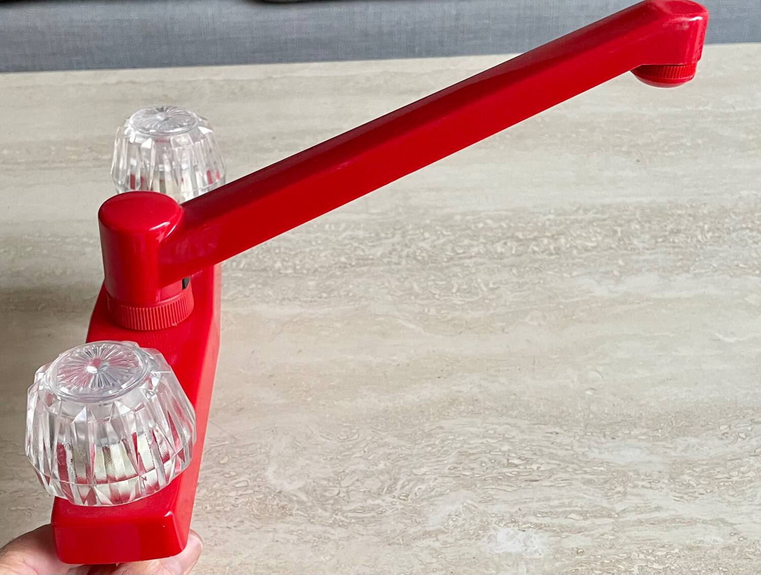 Red vintage faucet
