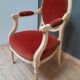 Louis XVI style armchair in white lacquered wood