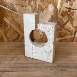Vase soliflore en travertin 1970