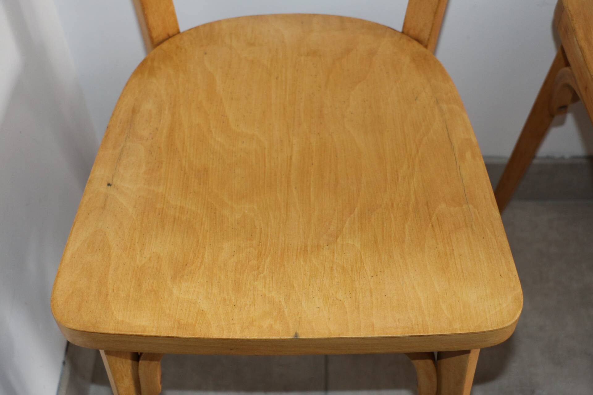 Set of 8 classic Baumann chairs 1950 light beech