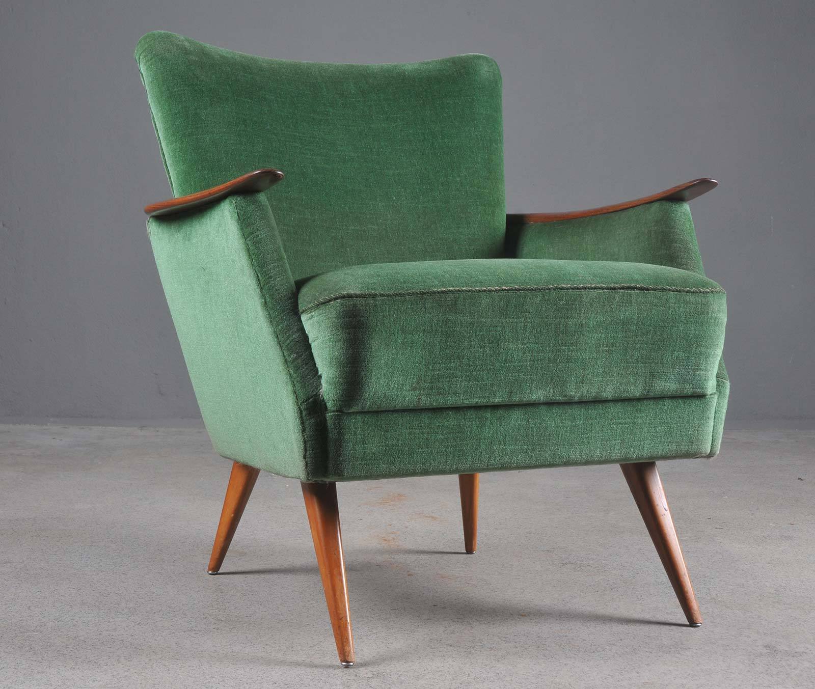 Set arc + 2 chairs 50s 60s Danish sofa good condition