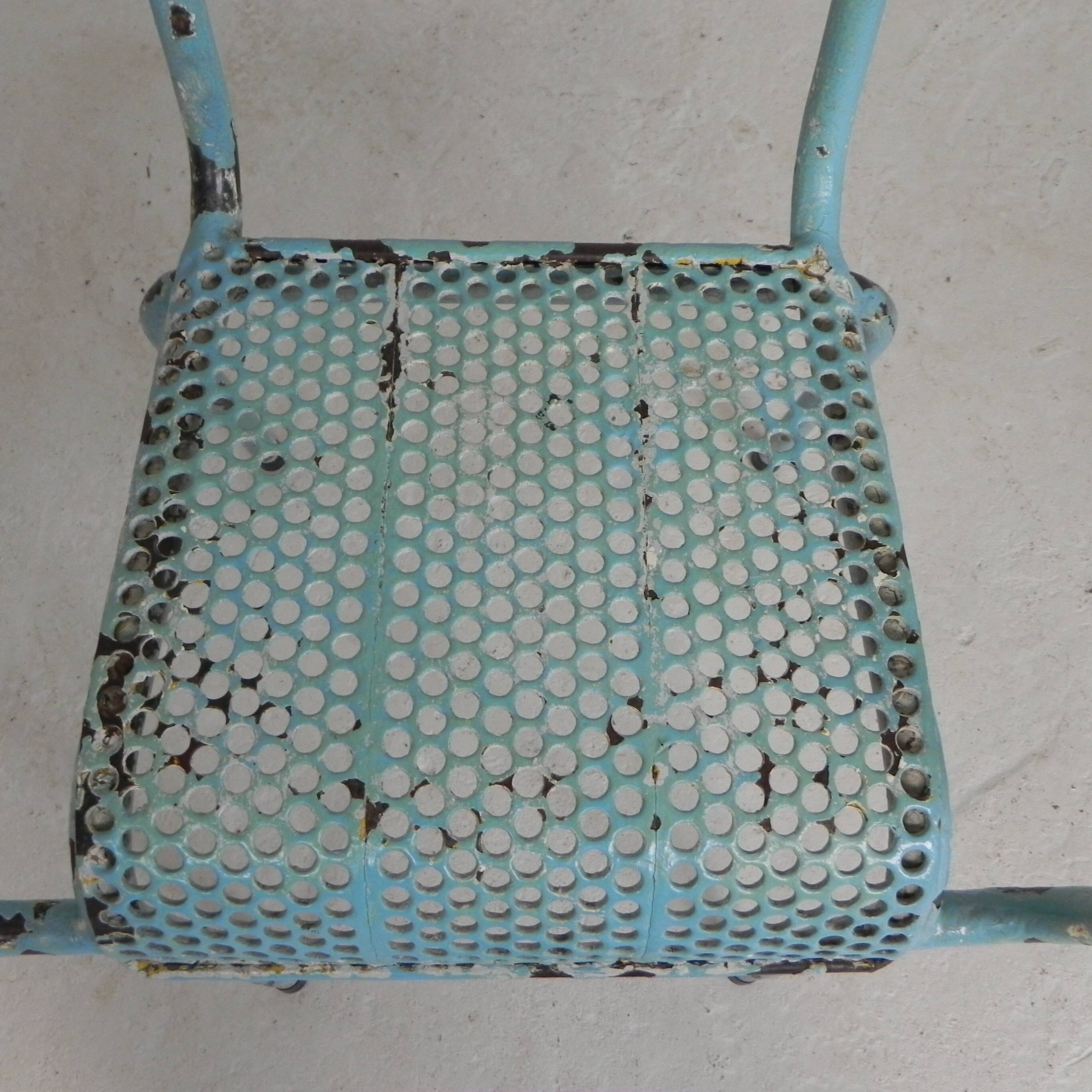Lot de 2 chaises de jardin industrielles en acier avec accoudoirs, années 1950