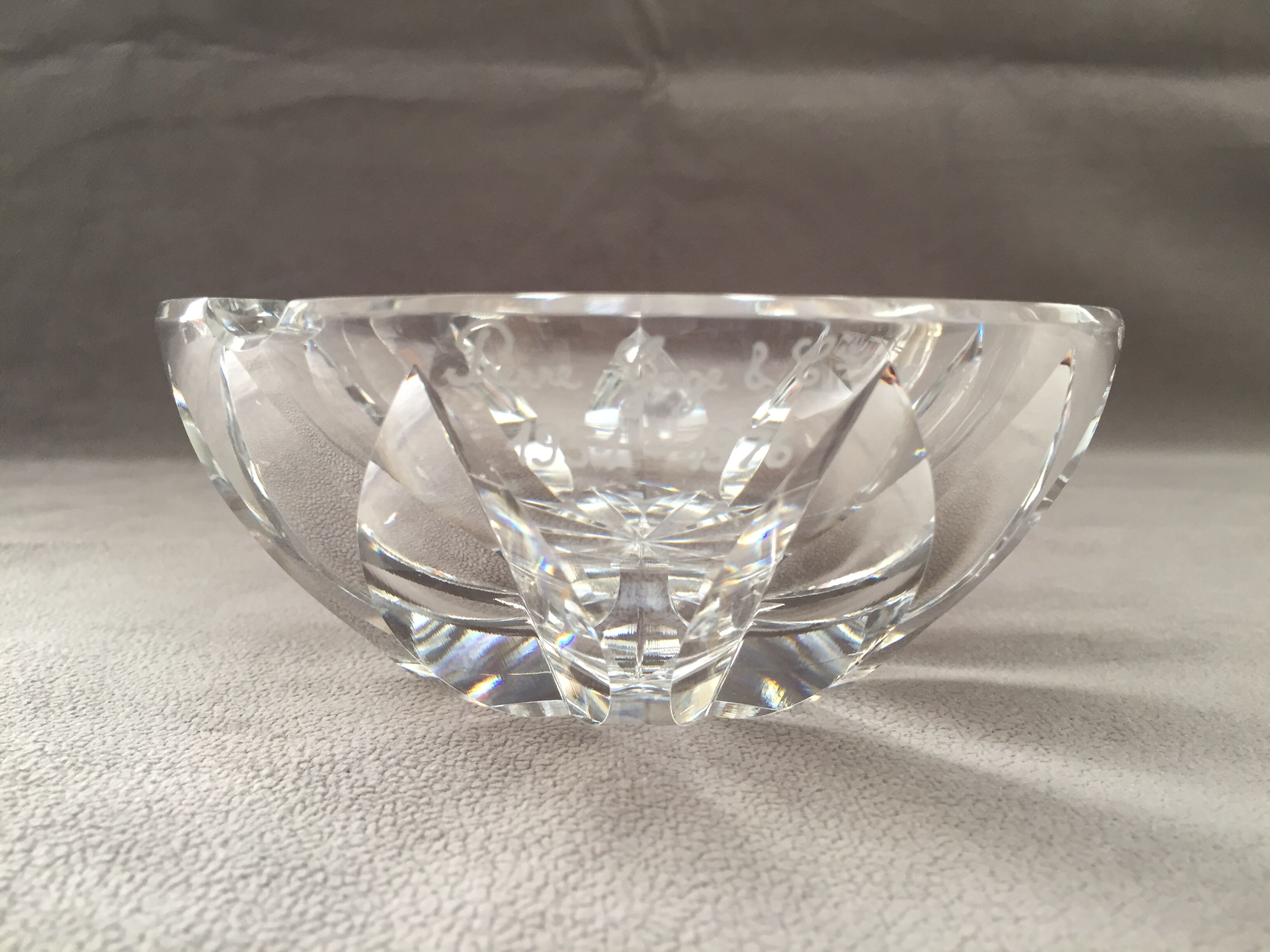 Vintage ashtray in solid crystal signed pierre gage 1951-1976 design art