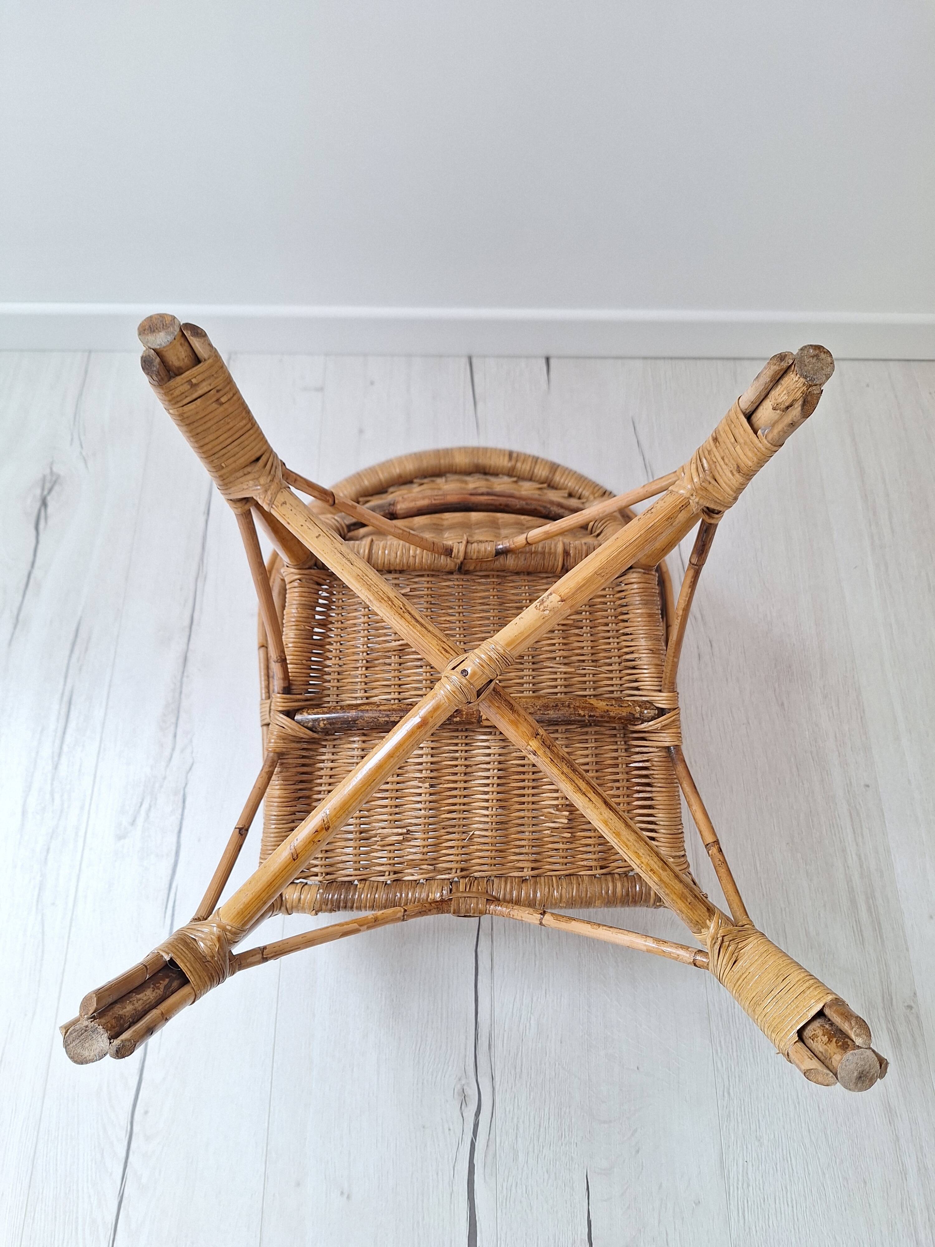 Vintage children's rattan chair