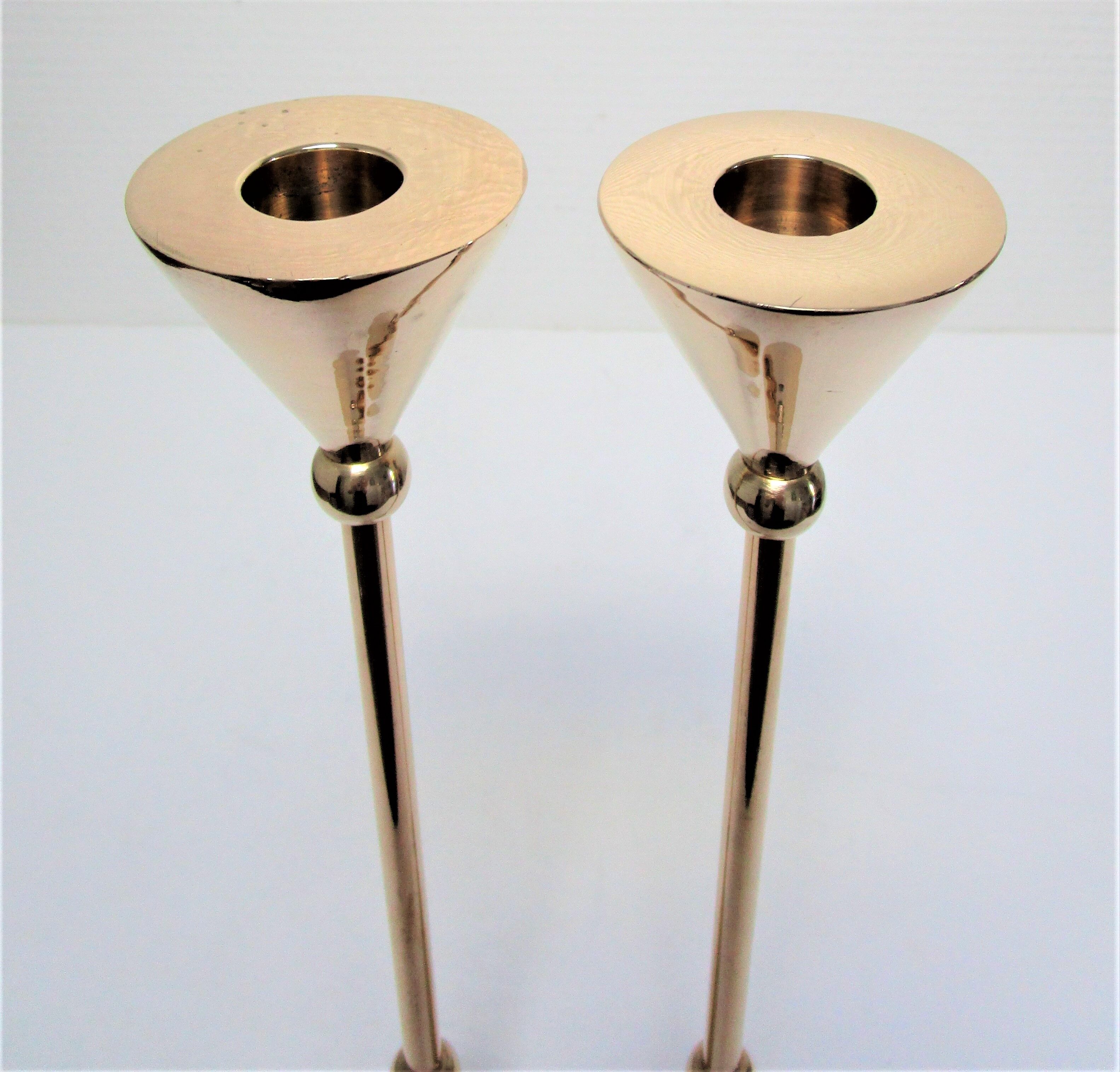 Pair of solid brass candle holders 80