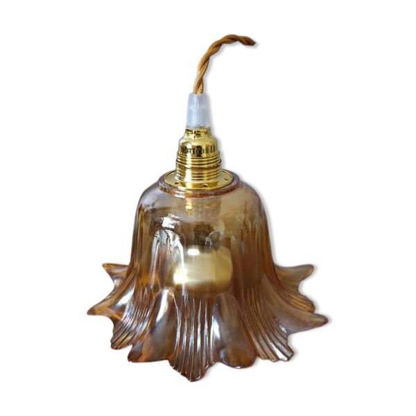 baladeuse suspension nomade vert ambré fleur vintage cordon torsadé or — Beyit