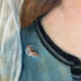 HST painting Madonna Holy Virgin late 19th century signed Chiery for restoration