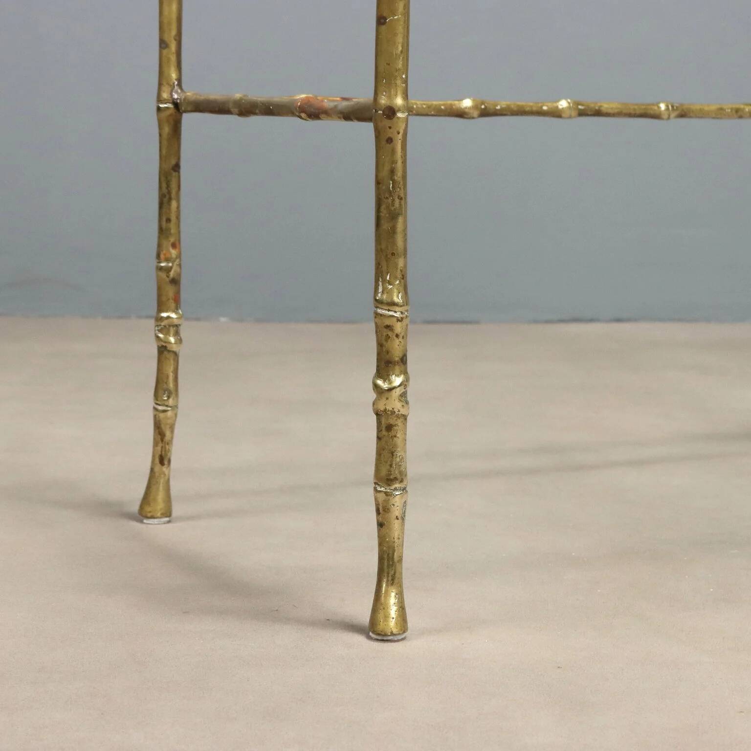 Vintage brass coffee tables in bamboo shape, 1960s design.
