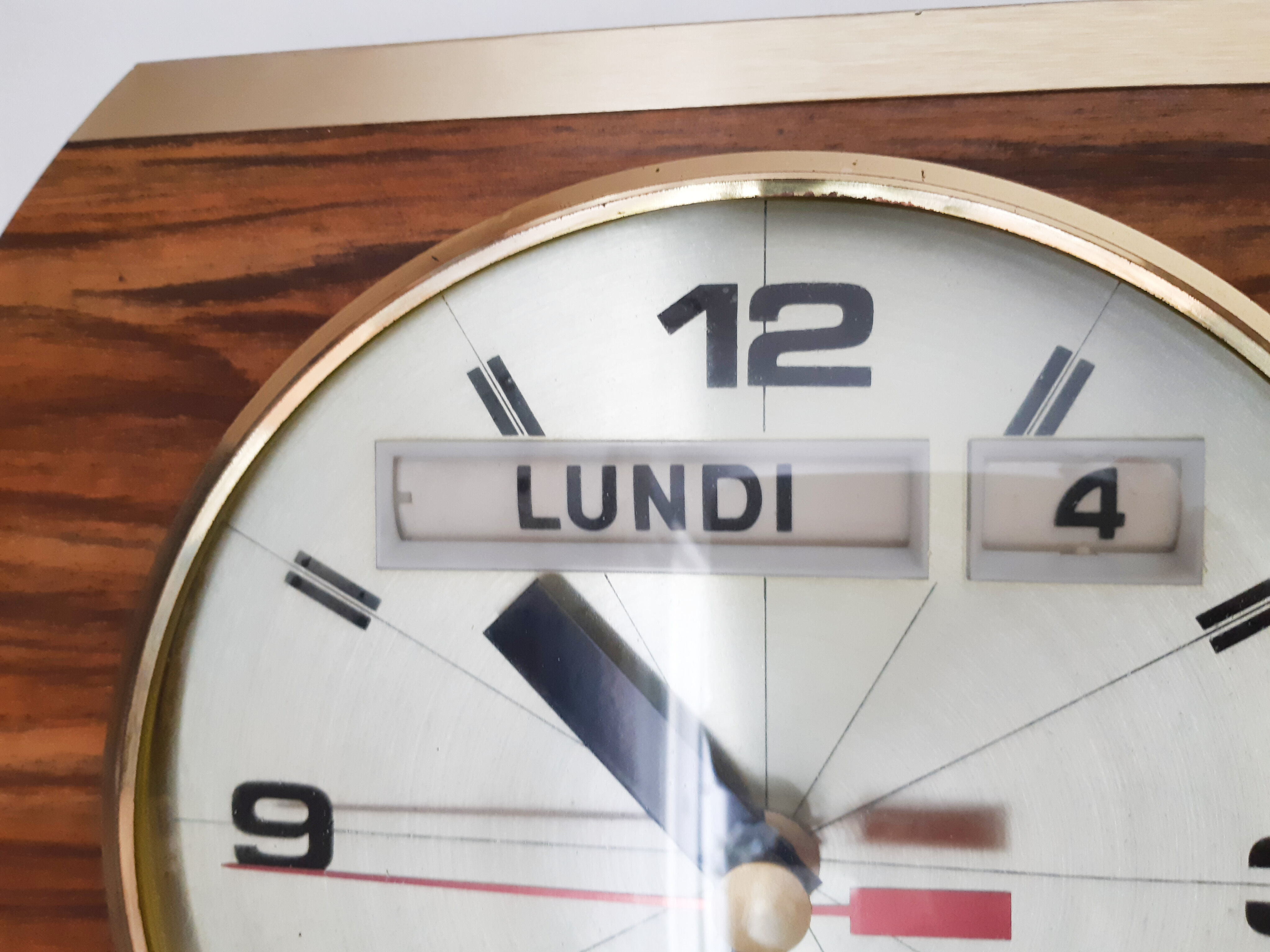 Vintage Jaz clock in formica and brass