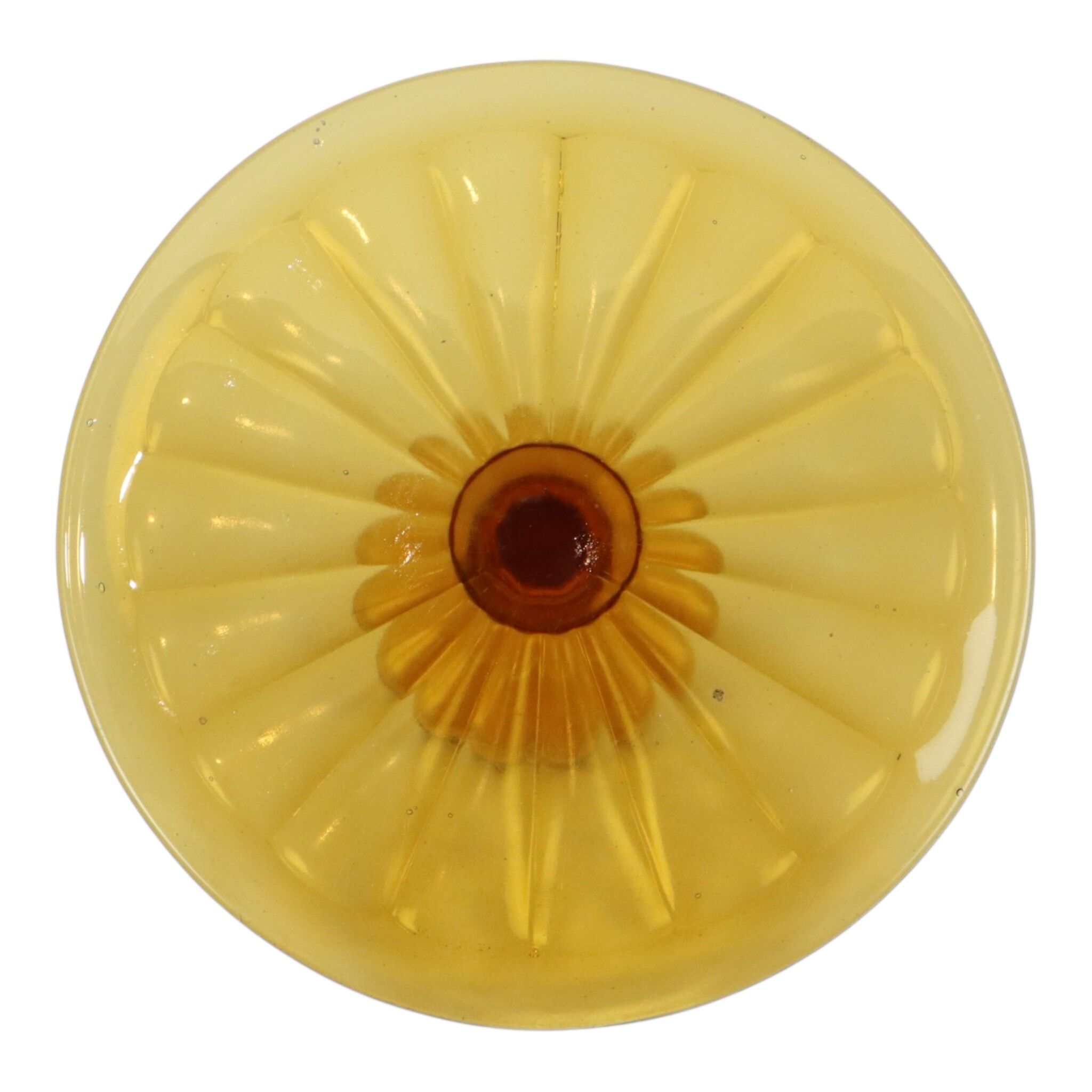 Amber Art Deco Cake Platter / Pastry Dish – Depression Glass