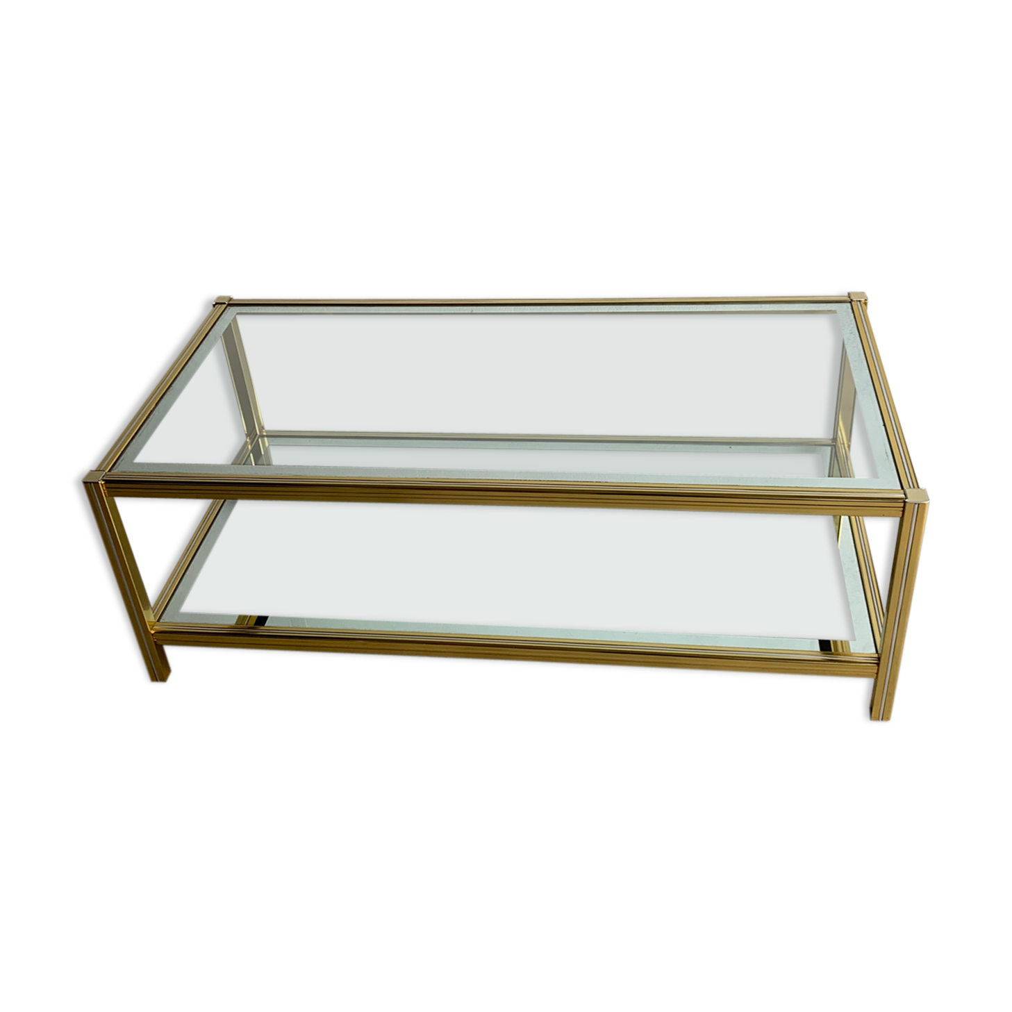 Golden coffee table style de Pierre Vandel, années 1970