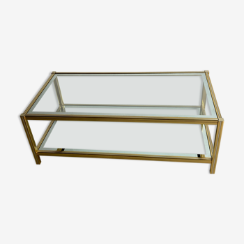 Golden coffee table style of Pierre Vandel, 1970s