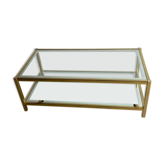 Golden coffee table style of Pierre Vandel, 1970s