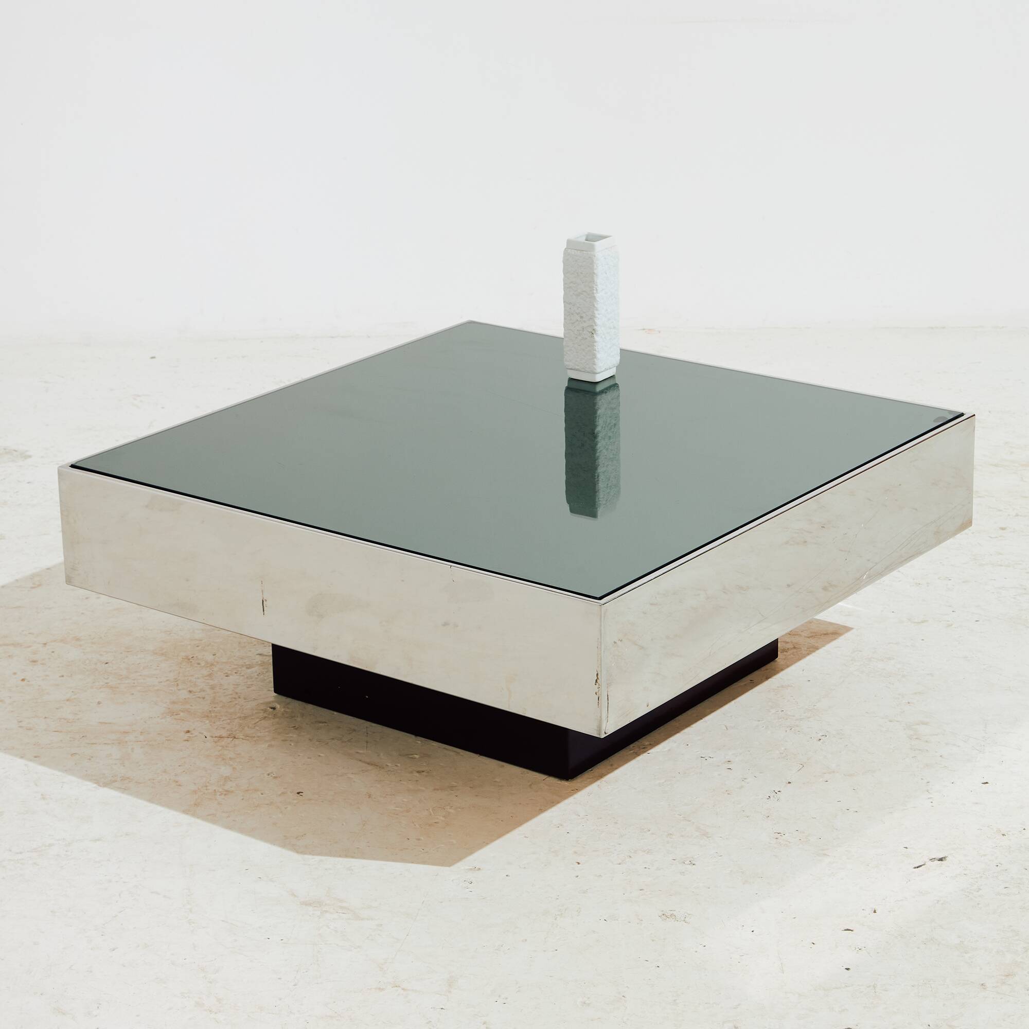 Chrome and glass coffee table by Willy Rizzo for Cidue.