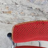 Red chair cantilever chrome tubes