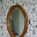 Floral Shaped Rattan Wall Mirror