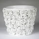 White earthenware pot cover "coco camellias" style 100 unique flowers
