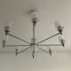 Vintage Italian chandelier from the 60s in chromed metal and glass