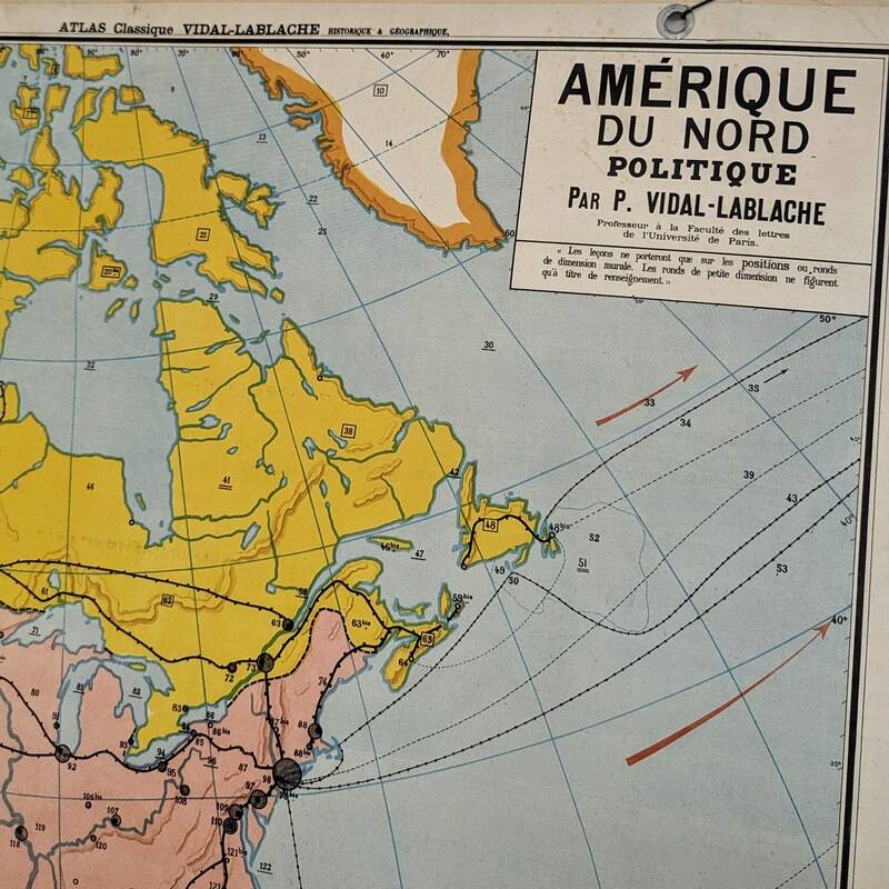 Vidal lablache school map - n°19 north america