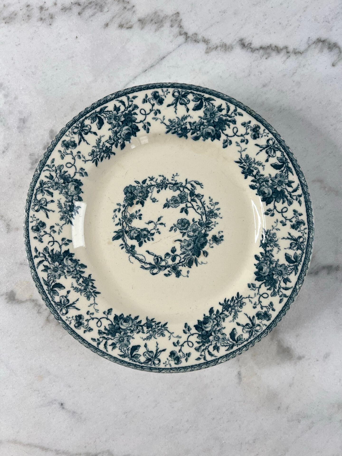 Ironstone gien 1875 bouquet of roses collection - compote dish