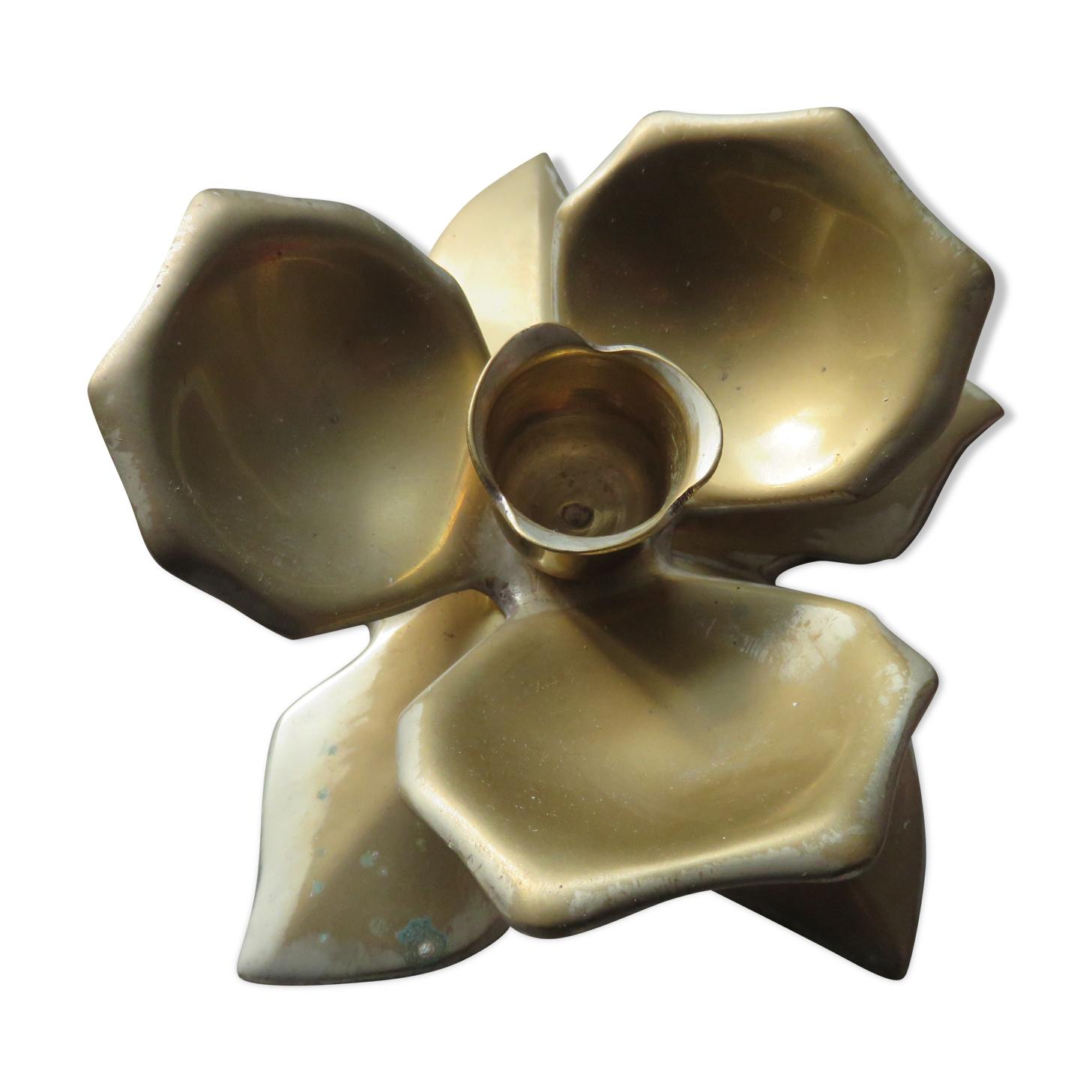 Flower  brass candlestick 1970