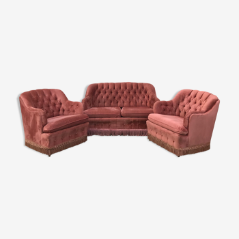 3-piece pink velvet lounge