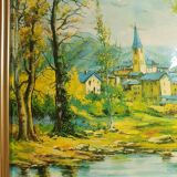 Village and forest painting