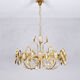 Mid century hollywood regency palwa gilt brass and crystal chandelier