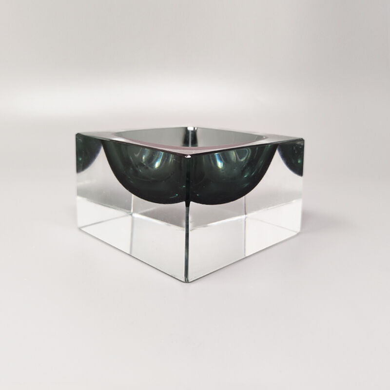 1960s stunning grey ashtray or catchall by flavio poli for seguso. made in italy