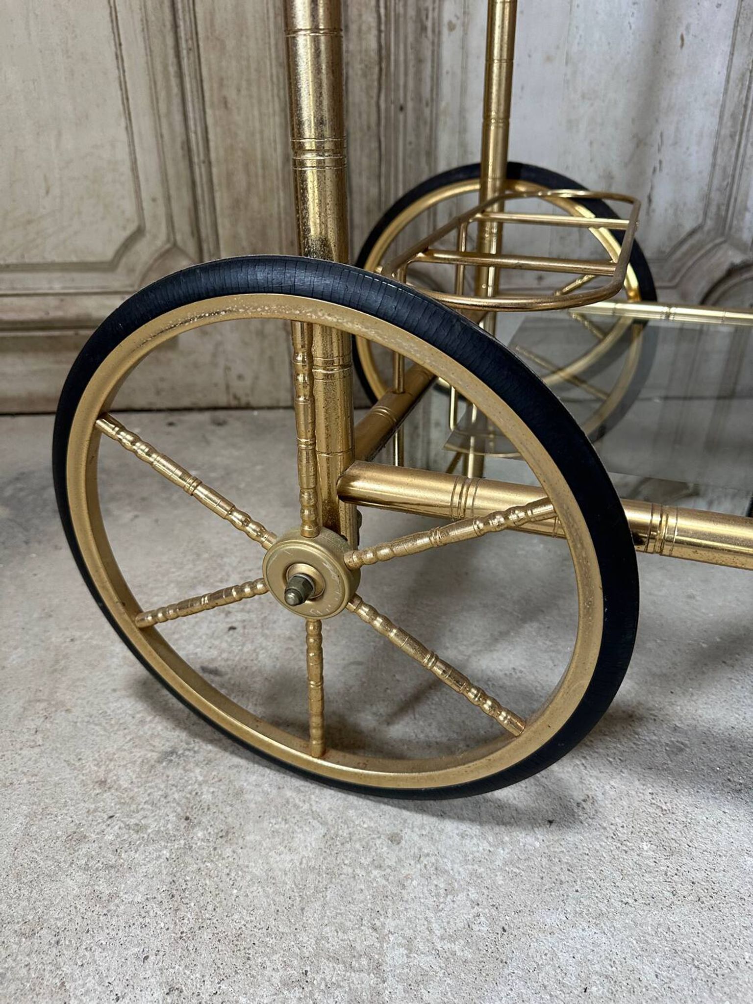 Vintage gold bar cart