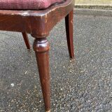 Mahogany chair in English style with burgundy fabric from the 20th century.