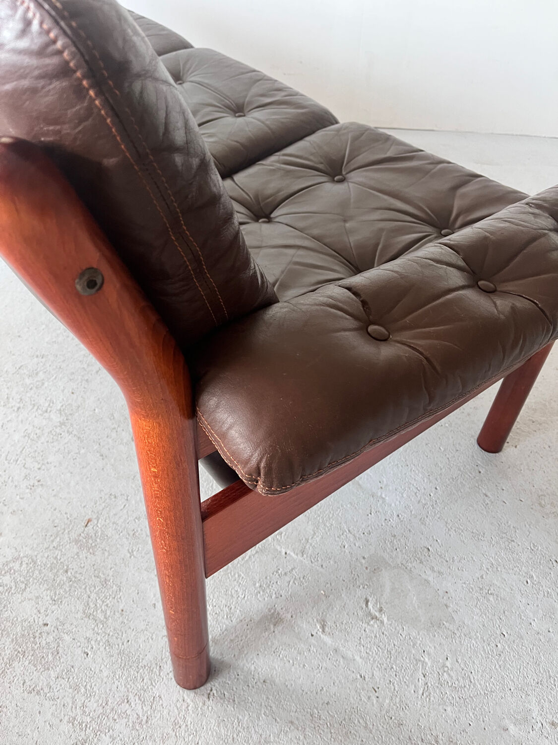 Three Seater Leather Sofa, 1970’s Sweden