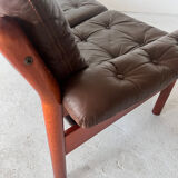 Three Seater Leather Sofa, 1970’s Sweden