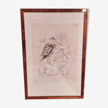 Paul leuquet buri engraving framed