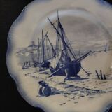 Sarreguemines earthenware plate with Marine decor late 19th century early 20th century