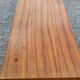 60s desk in golden blond mahogany with conical coffered feet