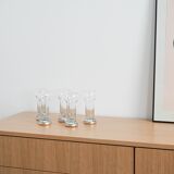 Set of five glasses, Italian design, 1970s, made in Italy