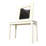 Console française vintage en bois laqué avec miroir, années 1980