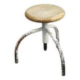 Vintage Industrial White Swivel Chair