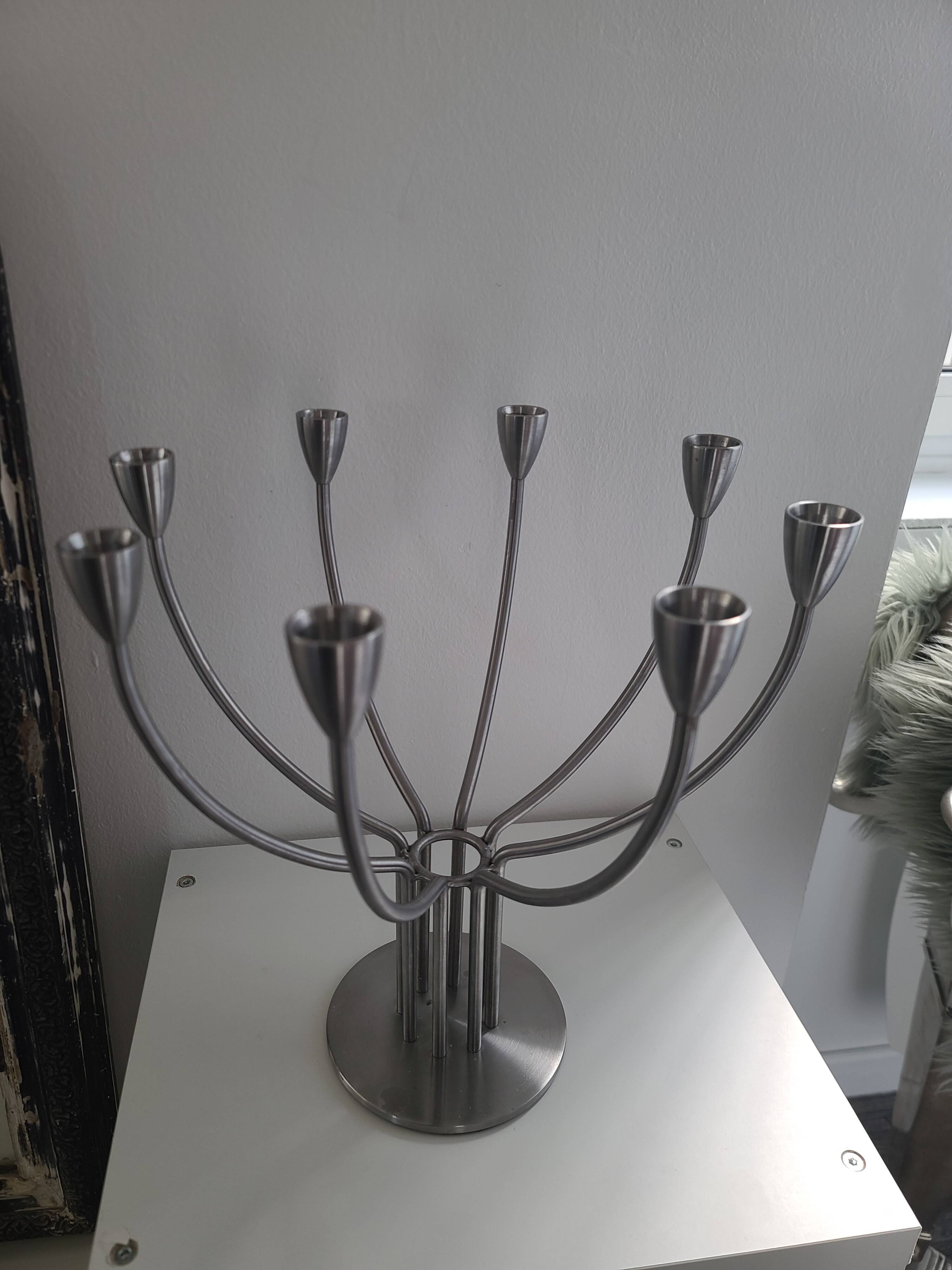 Chandelier 7 branches en acier brossé Ikea