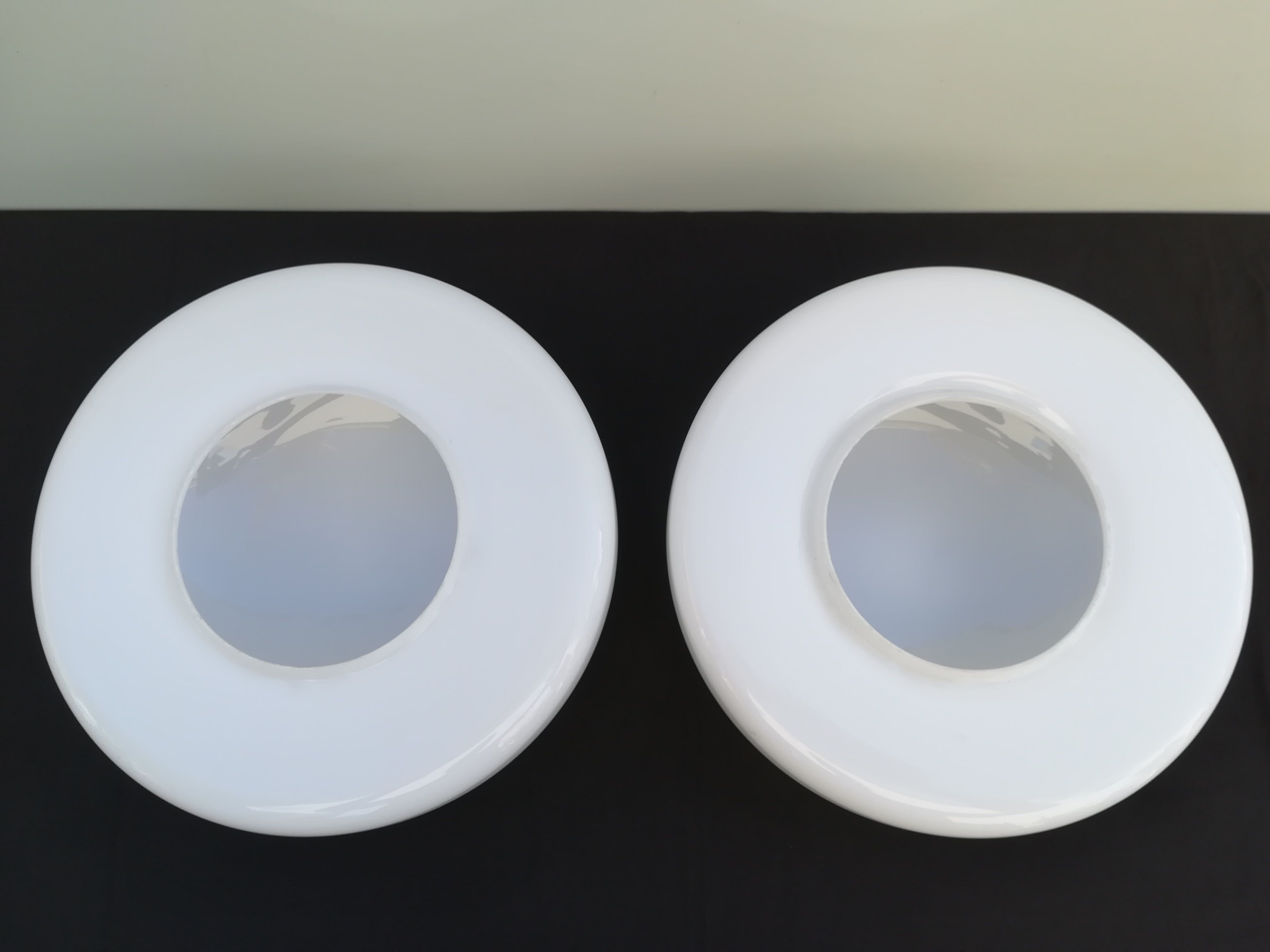 TWO PLAFONNIERS IN OPALINE OF ANNEES 60/70