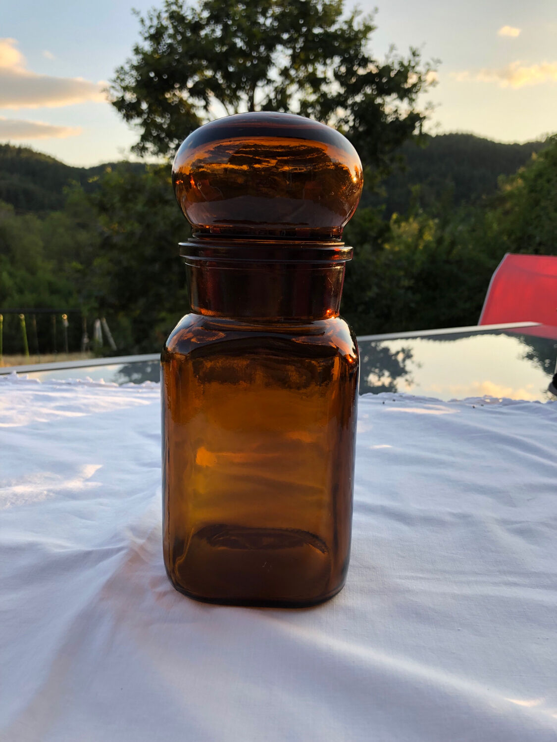 Vintage glass jar / spice jar