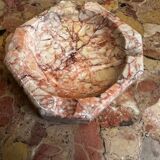 Art Deco ashtray/trinket dish in reddish marble veins