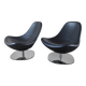 Pair of Tirup Ikea leather armchairs