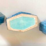 3-piece Art Deco blue fireplace surround